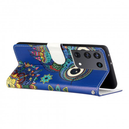 Samsung Galaxy S21 Ultra 5G Pöllö kotelo Mandala