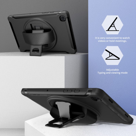 Samsung Galaxy Tab A7 (2020) Kolminkertainen suojakotelo, jossa on hihna ja jalusta