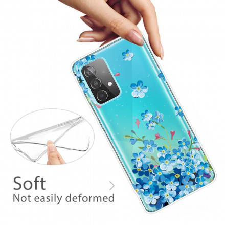 Samsung Galaxy A52 5G sininen kukka tapauksessa