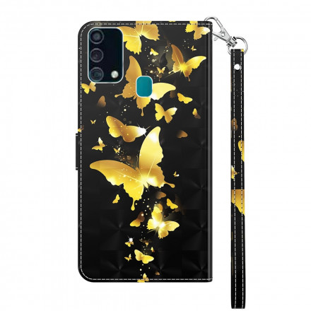 Samsung Galaxy A32 5G Kotelo Keltainen Perhoset