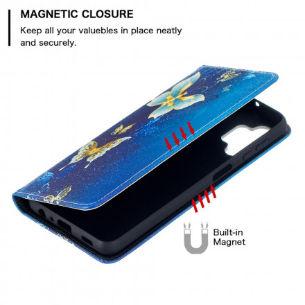 Flip Cover Samsung Galaxy A32 5G Värilliset perhoset