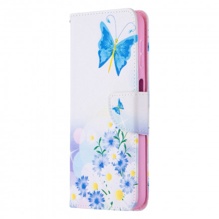 Samsung Galaxy A32 5G Case maalattu perhosia ja kukkia