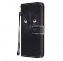 Samsung Galaxy A32 5G Musta Cat Eye Case hihnalla