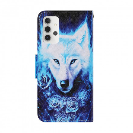 Samsung Galaxy A32 5G Case Wolf Valkoinen