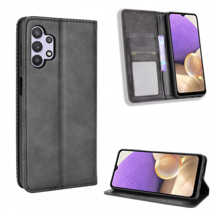 Flip Cover Samsung Galaxy A32 A32 5G Nahkatehoste Vintage tyylikäs Flip Cover Samsung Galaxy A32 A32 5G Nahkatehoste Vintage tyylikäs