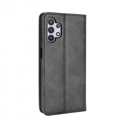 Flip Cover Samsung Galaxy A32 A32 5G Nahkatehoste Vintage tyylikäs Flip Cover Samsung Galaxy A32 A32 5G Nahkatehoste Vintage tyylikäs