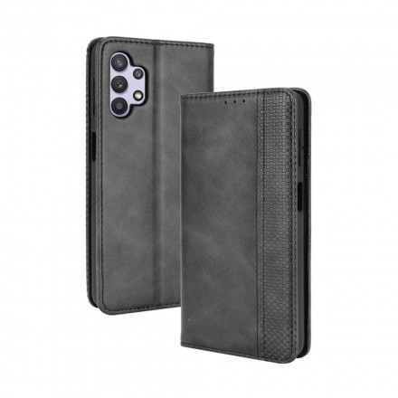 Flip Cover Samsung Galaxy A32 A32 5G Nahkatehoste Vintage tyylikäs Flip Cover Samsung Galaxy A32 A32 5G Nahkatehoste Vintage tyylikäs