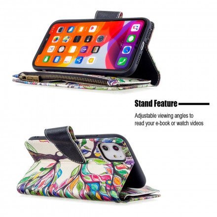 Suojus iPhone 11:lle Zip Pocket Tree