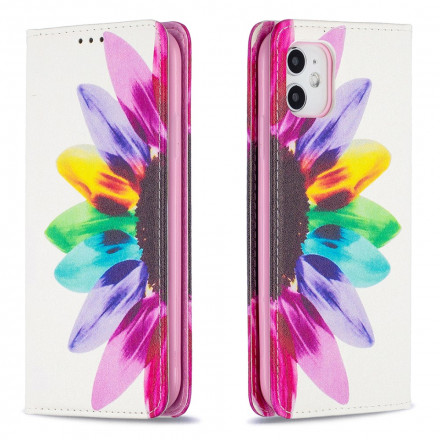 Flip Cover iPhone 11 Akvarelli kukka