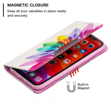 Flip Cover iPhone 11 Akvarelli kukka