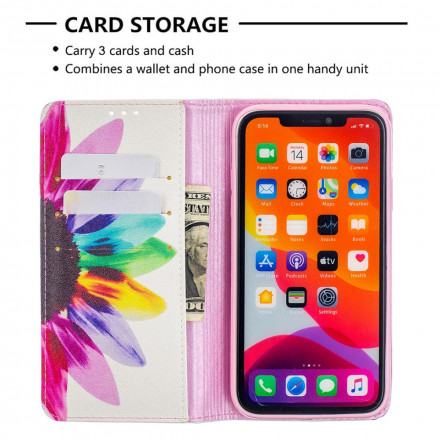 Flip Cover iPhone 11 Akvarelli kukka