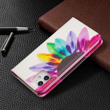 Flip Cover iPhone 11 Akvarelli kukka