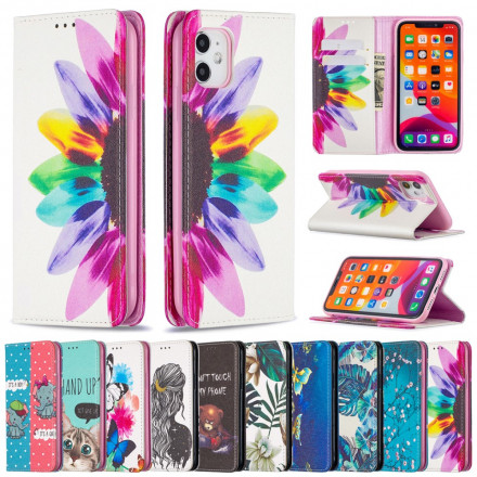 Flip Cover iPhone 11 Akvarelli kukka