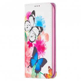 Flip Cover iPhone 11 värilliset perhoset