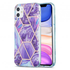 Flashy geometrinen marmori iPhone 11 tapauksessa