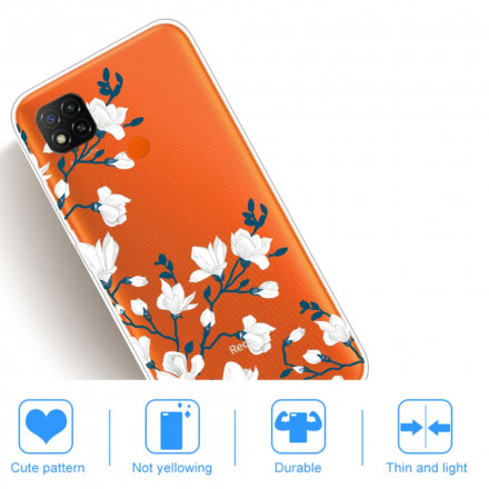 Xiaomi Redmi 9C Case Valkoiset kukat