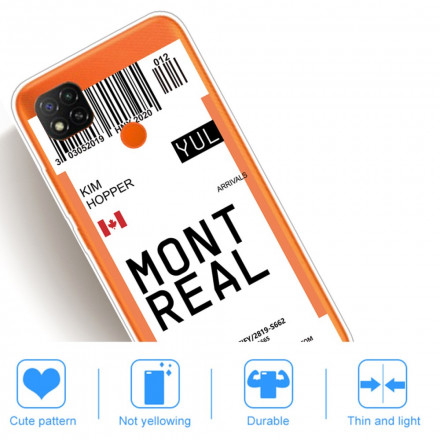 Xiaomi Redmi 9C Boarding Pass to Montreal Case