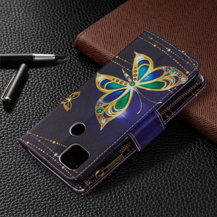 Xiaomi redmi 9C vetoketjullinen tasku perhoset