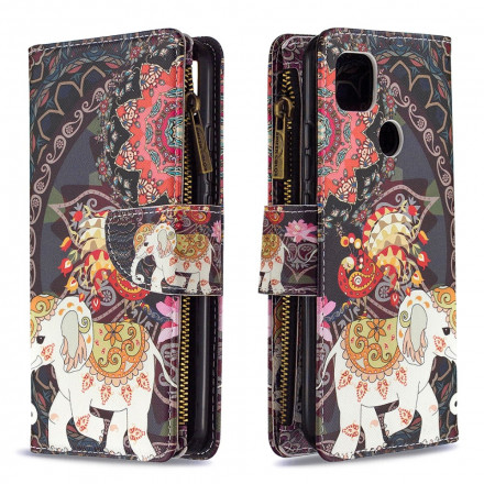 Xiaomi Redmi 9C Elephant vetoketju Pocket Case