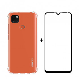 Xiaomi Redmi 9C Case Combo Kotelo ja karkaistu lasi ENKAY näyttö