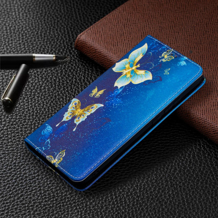 Flip Cover Xiaomi Redmi 9C Värilliset perhoset