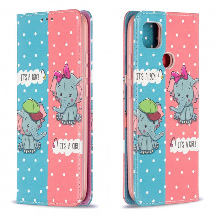 Flip Cover Xiaomi Redmi 9C Vauvan norsut