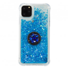 iPhone 11 Pro Max Glitter kotelo jalustalla rengas