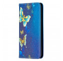 Flip Cover iPhone SE 2 / 8 / 7 värilliset perhoset