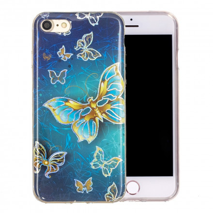 Kotelo iPhone SE 2 / 8 / 7 Perhonen Design Glitter