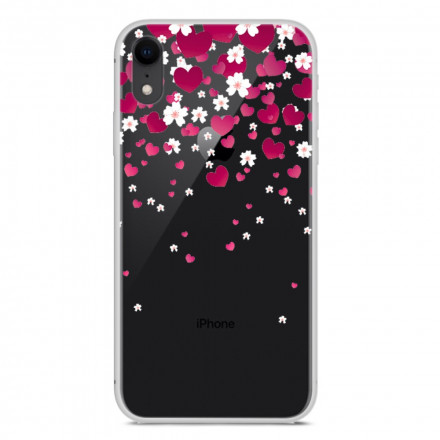 iPhone XR Kotelo Kukkia ja sydämiä