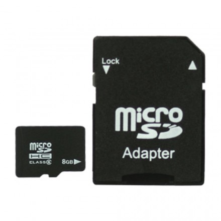 8GB Micro SD-kortti SD-sovittimella