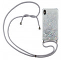 iPhone X / XS Glitter & String kotelo