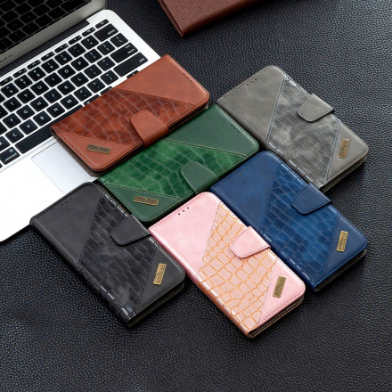 Kotelo Samsung Galaxy A52 4G / A52 5G Crocodile Skin Effect Classic Kotelo Samsung Galaxy A52 4G / A52 5G Krokotiili Skin Effect