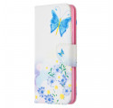 Samsung Galaxy A52 4G / A52 5G Kotelo maalattu perhosia ja kukkia