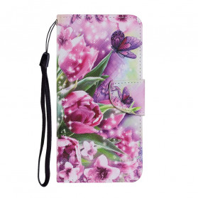 Housse Samsung Galaxy A52 4G / A52 5G Papillons et Tulipes