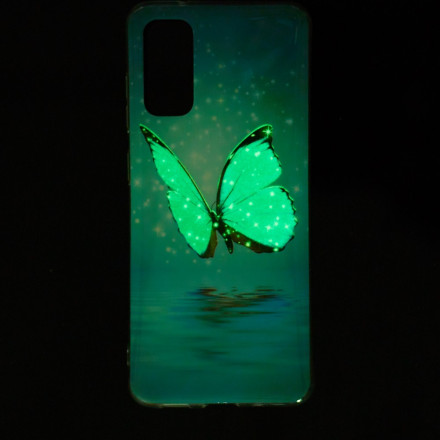 Samsung Galaxy A52 4G / A52 5G Butterfly Case Sininen Fluorescent