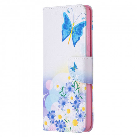 Samsung Galaxy A72 4G / A72 5G Kotelo maalattu perhosia ja kukkia