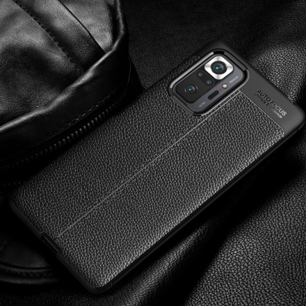 Xiaomi Redmi Note 10 Pro Nahkakotelo Lychee vaikutus Double Line