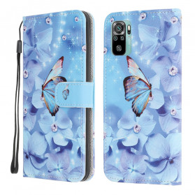 Xiaomi Redmi Note 10 / Note 10s Diamond Butterfly hihna tapauksessa