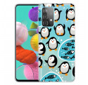 Samsung Galaxy A32 4G Case Pingviinit ja kalat