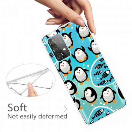 Samsung Galaxy A32 4G Case Pingviinit ja kalat
