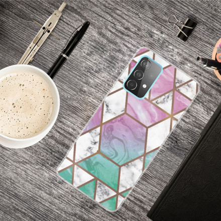 Samsung Galaxy A32 4G Marble Case muuttuva geometrinen