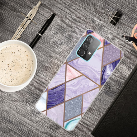 Samsung Galaxy A32 4G Marble Case muuttuva geometrinen