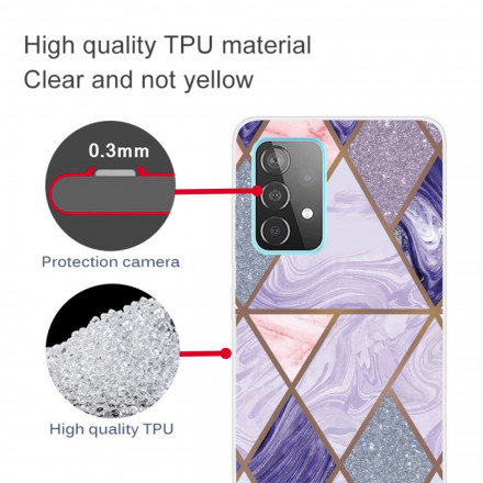 Samsung Galaxy A32 4G Marble Case muuttuva geometrinen