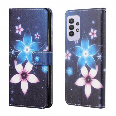 Kotelo Samsung Galaxy A32 4G Lunar Flowers ja hihna