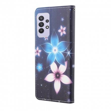 Kotelo Samsung Galaxy A32 4G Lunar Flowers ja hihna
