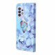 Kotelo Samsung Galaxy A32 4G perhoset timantit hihnalla