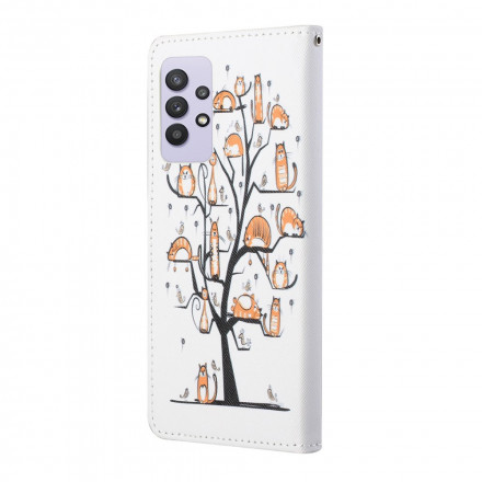 Samsung Galaxy A432 4G Funky Cats hihnan kotelo