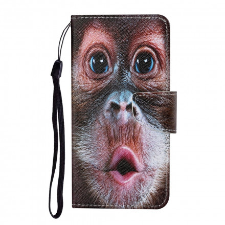 Samsung Galaxy A12 Kotelo Monkey hihnalla