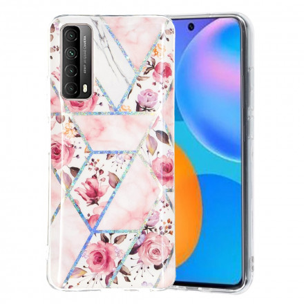 Huawei P smart Case 2021 marmoroidut kukat